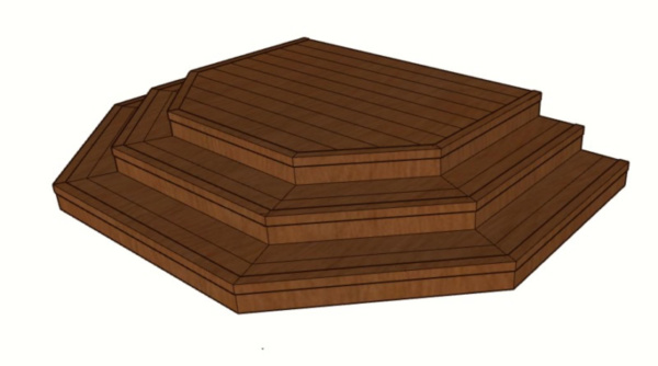 Уличная лестница Экодекинг Техно с 3 ступенями с 3 сторон