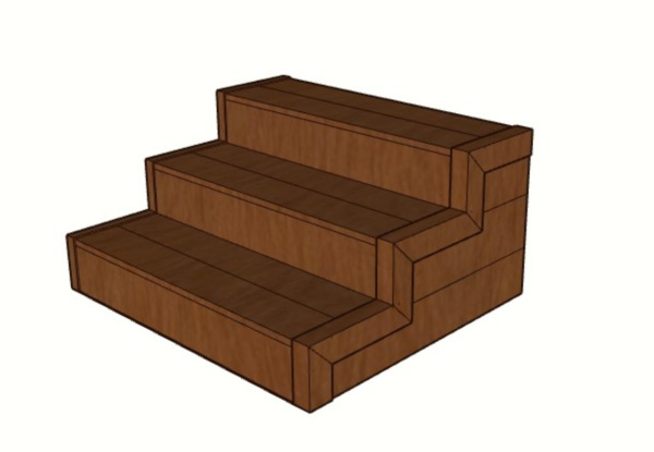 Уличная лестница Экодекинг Техно с 3 ступенями